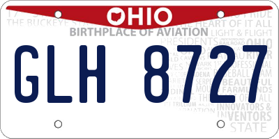 OH license plate GLH8727