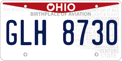 OH license plate GLH8730
