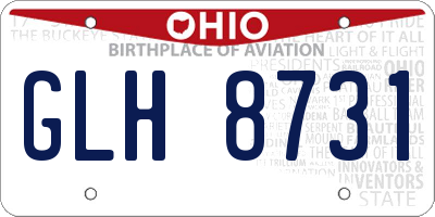 OH license plate GLH8731