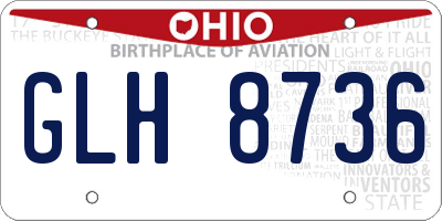 OH license plate GLH8736