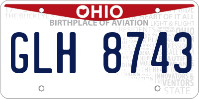 OH license plate GLH8743