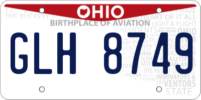OH license plate GLH8749