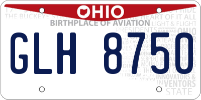 OH license plate GLH8750