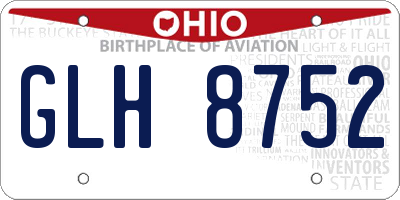 OH license plate GLH8752