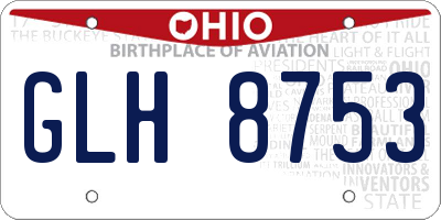 OH license plate GLH8753