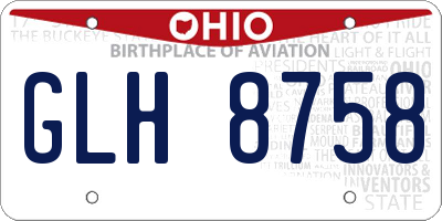 OH license plate GLH8758