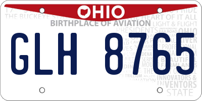 OH license plate GLH8765
