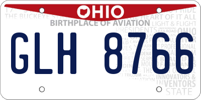 OH license plate GLH8766