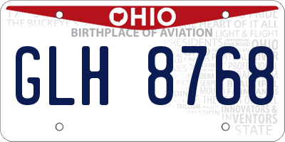 OH license plate GLH8768