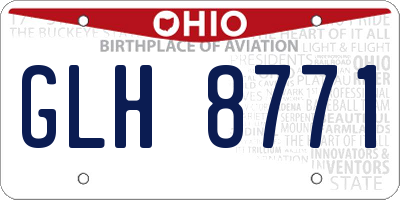 OH license plate GLH8771