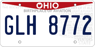 OH license plate GLH8772