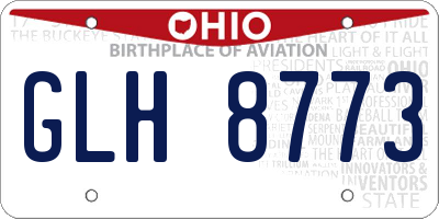 OH license plate GLH8773