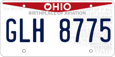 OH license plate GLH8775