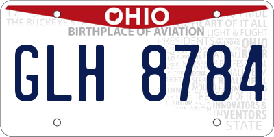 OH license plate GLH8784