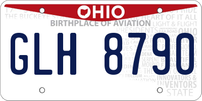 OH license plate GLH8790