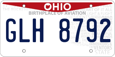 OH license plate GLH8792