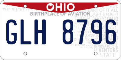 OH license plate GLH8796