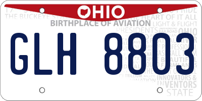 OH license plate GLH8803