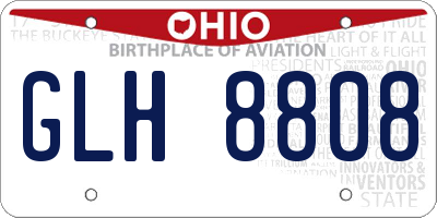 OH license plate GLH8808