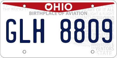 OH license plate GLH8809