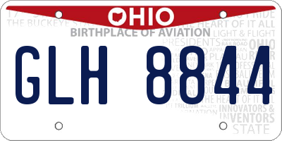 OH license plate GLH8844