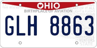 OH license plate GLH8863
