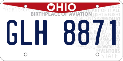 OH license plate GLH8871