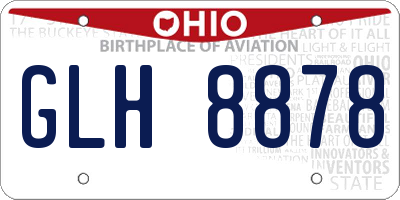OH license plate GLH8878