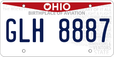 OH license plate GLH8887