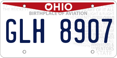 OH license plate GLH8907