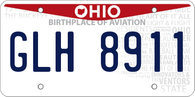 OH license plate GLH8911