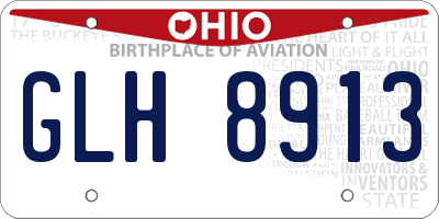 OH license plate GLH8913
