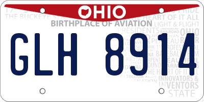 OH license plate GLH8914