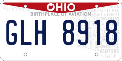 OH license plate GLH8918