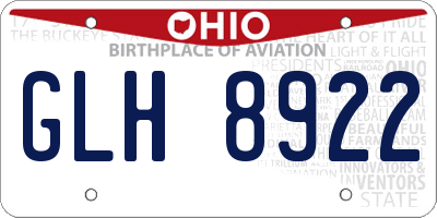 OH license plate GLH8922