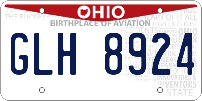 OH license plate GLH8924