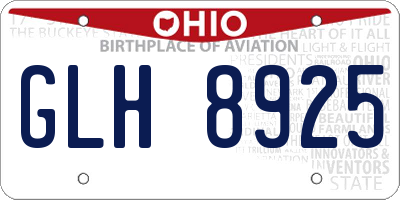OH license plate GLH8925