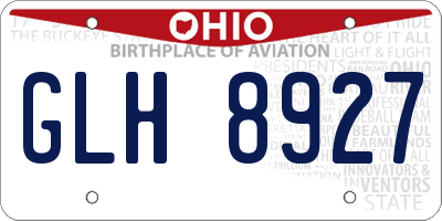 OH license plate GLH8927