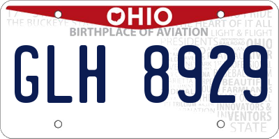 OH license plate GLH8929