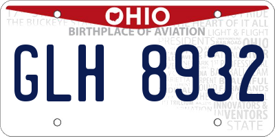 OH license plate GLH8932