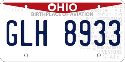OH license plate GLH8933