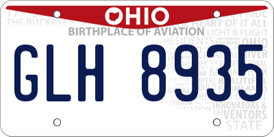 OH license plate GLH8935