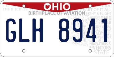 OH license plate GLH8941