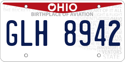 OH license plate GLH8942