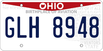 OH license plate GLH8948