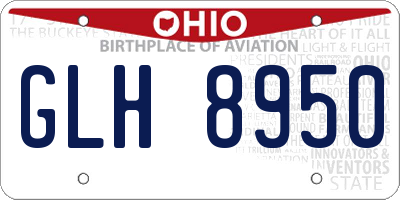 OH license plate GLH8950
