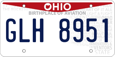 OH license plate GLH8951