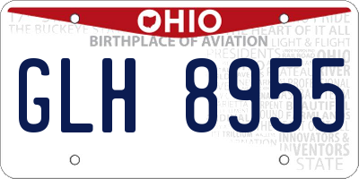OH license plate GLH8955