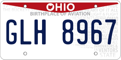 OH license plate GLH8967