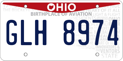 OH license plate GLH8974
